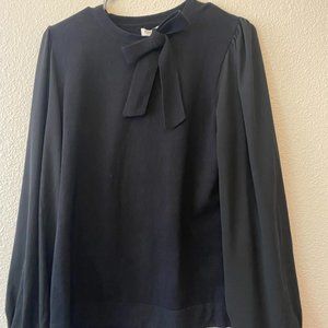 Black sweater with sheer blousy arms SZ L